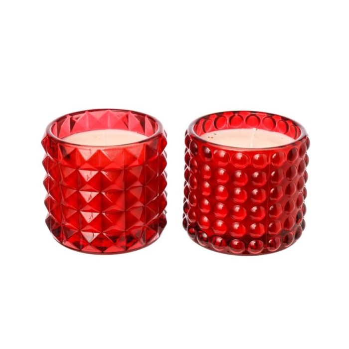 CANDELA IN VETRO 2ASS RED